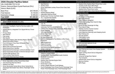 2026 Chrysler Pacifica Select