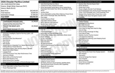 2026 Chrysler Pacifica Limited