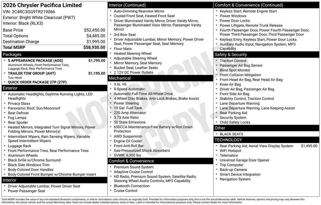 2026 Chrysler Pacifica Limited