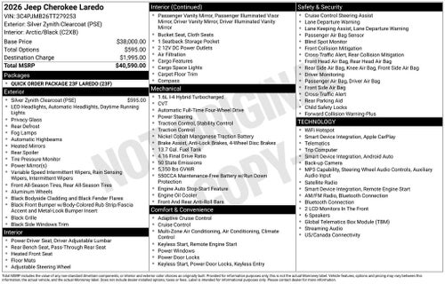 2026 Jeep Cherokee Laredo