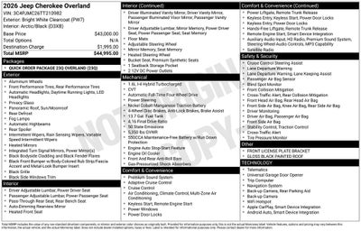2026 Jeep Cherokee Overland
