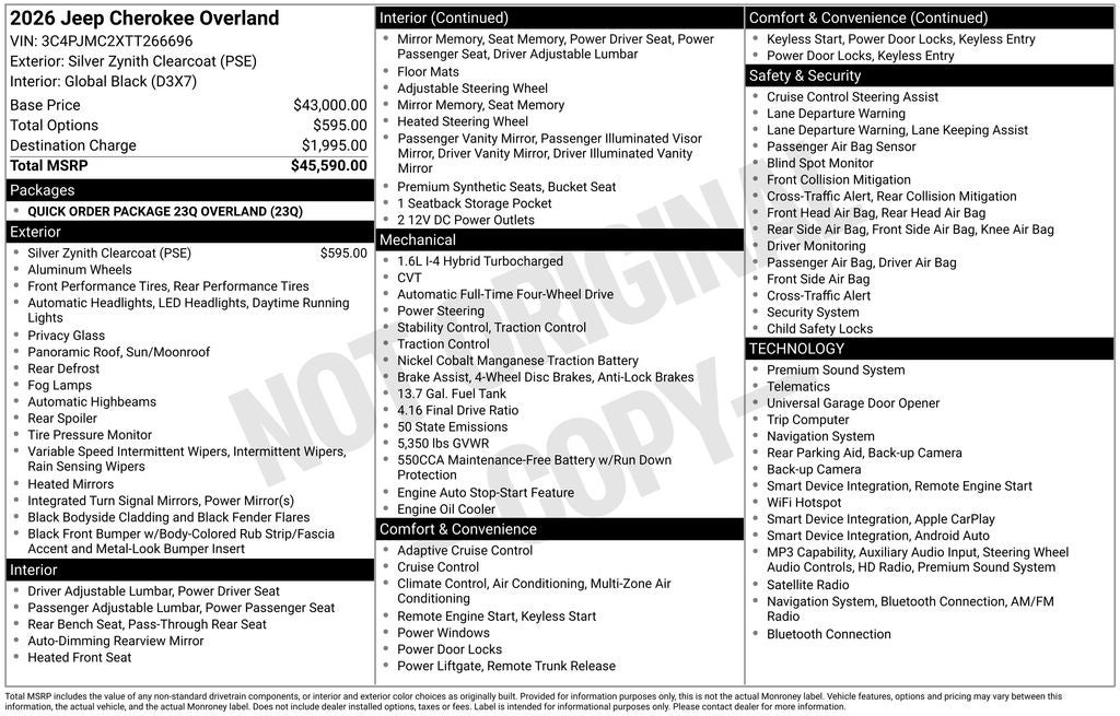 2026 Jeep Cherokee Overland