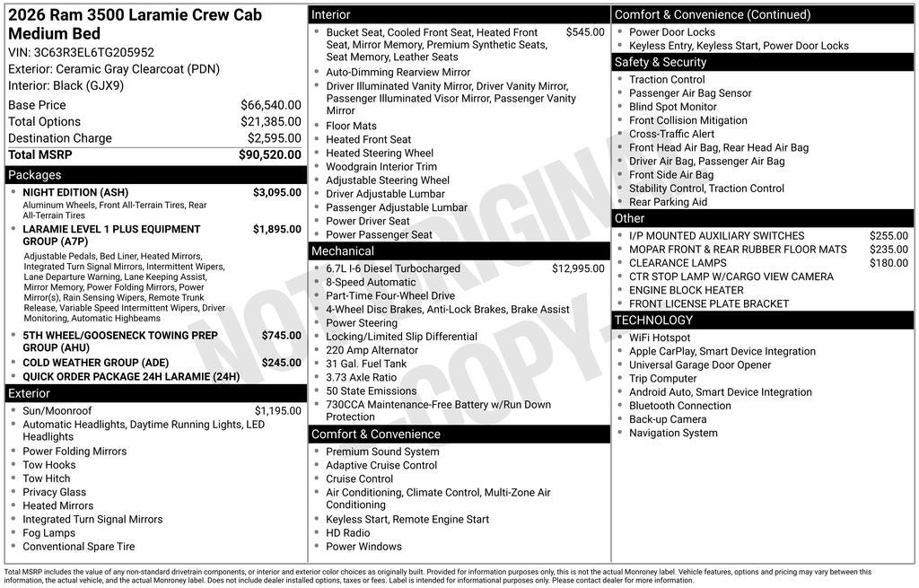 2026 RAM 3500 Laramie