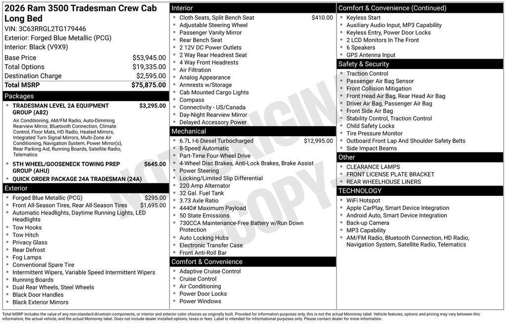 2026 RAM 3500 Tradesman