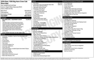 2026 RAM 1500 Big Horn/Lone Star