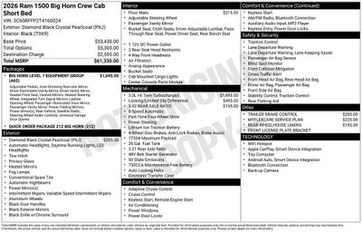 2026 RAM 1500 Big Horn/Lone Star