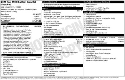 2026 RAM 1500 Big Horn/Lone Star