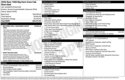 2026 RAM 1500 Big Horn/Lone Star