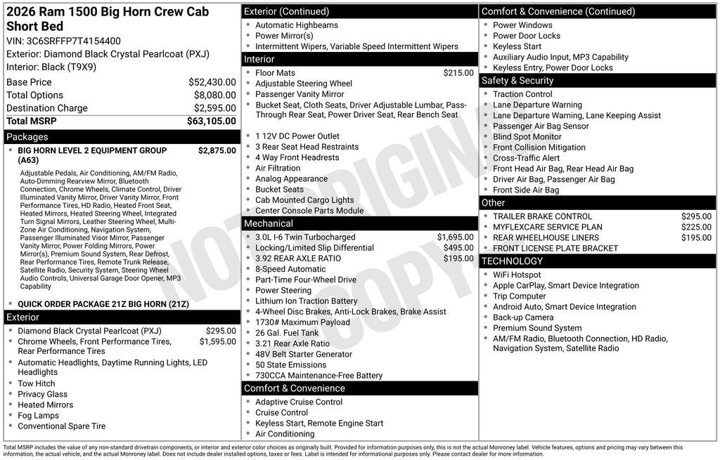 2026 RAM 1500 Big Horn/Lone Star
