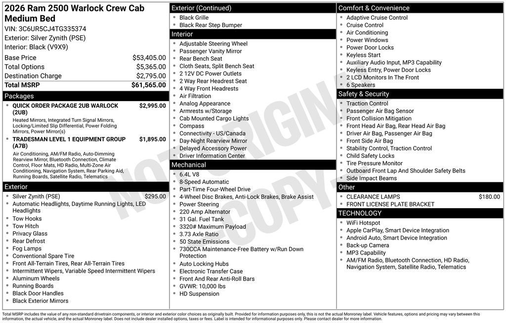 2026 RAM 2500 Tradesman