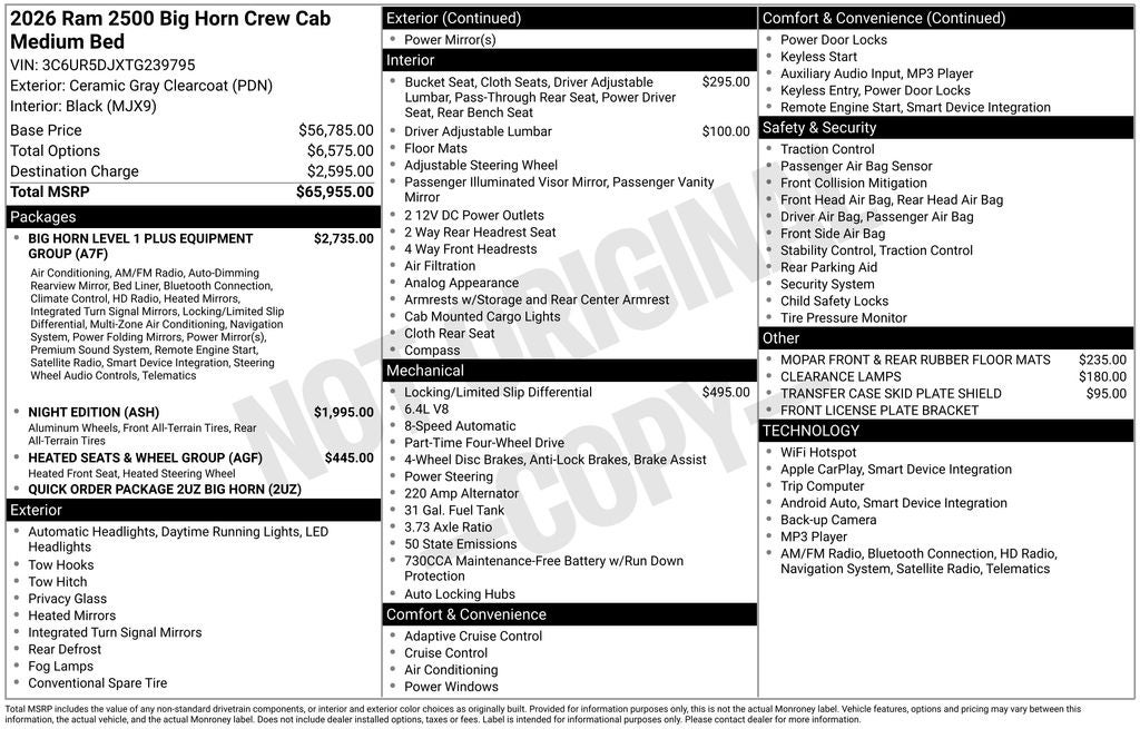 2026 RAM 2500 Big Horn