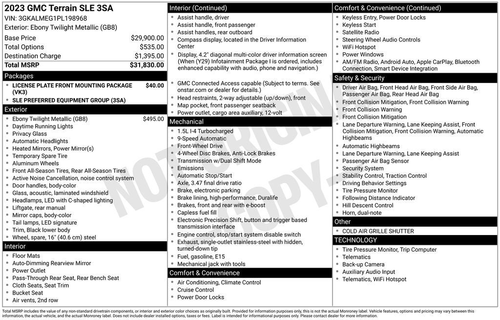 2023 GMC Terrain SLE