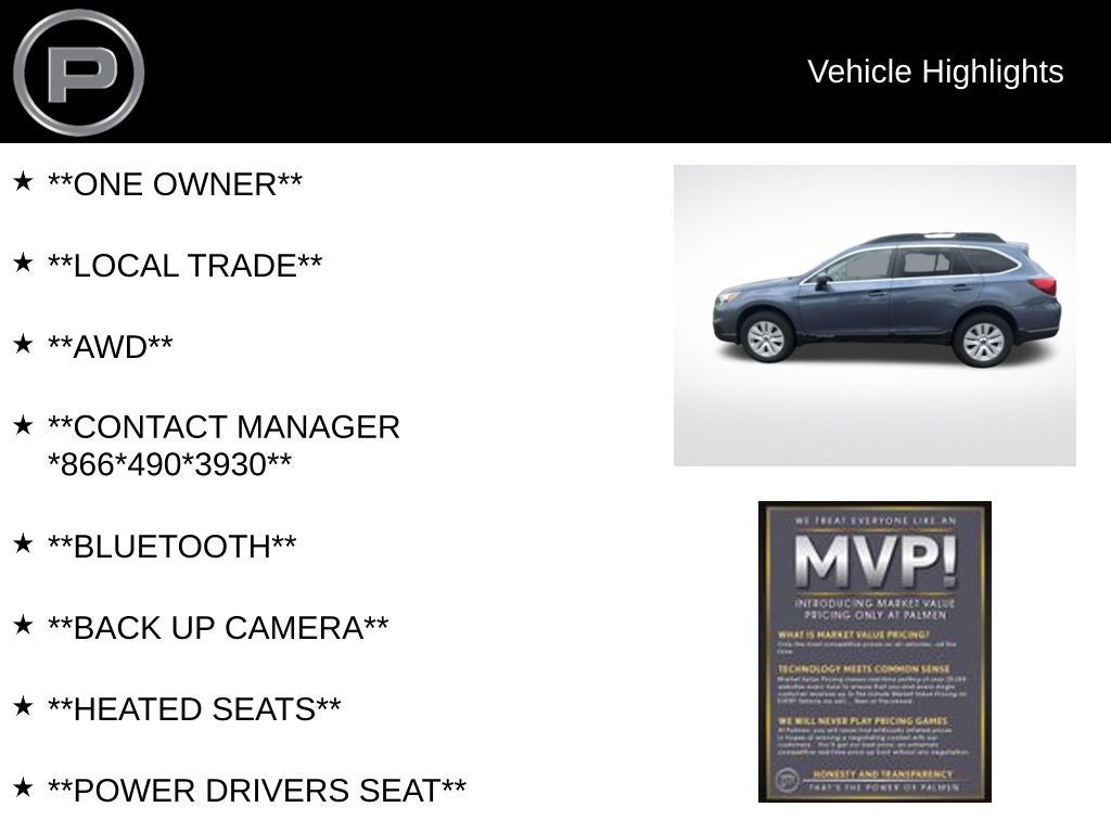 2015 Subaru Outback 2.5i Premium