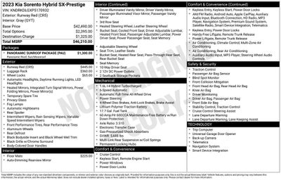 2023 Kia Sorento Hybrid SX Prestige