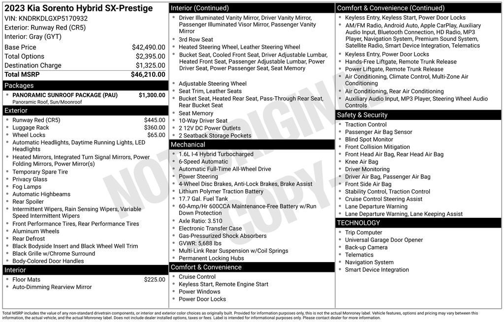 2023 Kia Sorento Hybrid SX Prestige