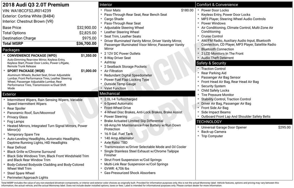 2018 Audi Q3 2.0T Premium